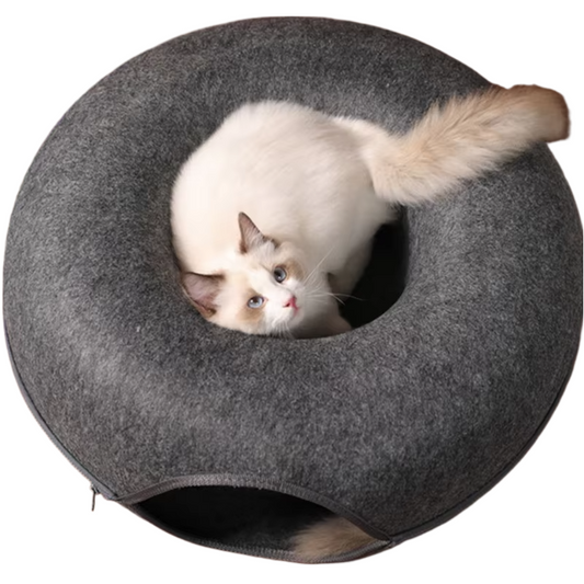 Cat Tunnel Bed for Cats Peekaboo Cat Cave Dual-Opening